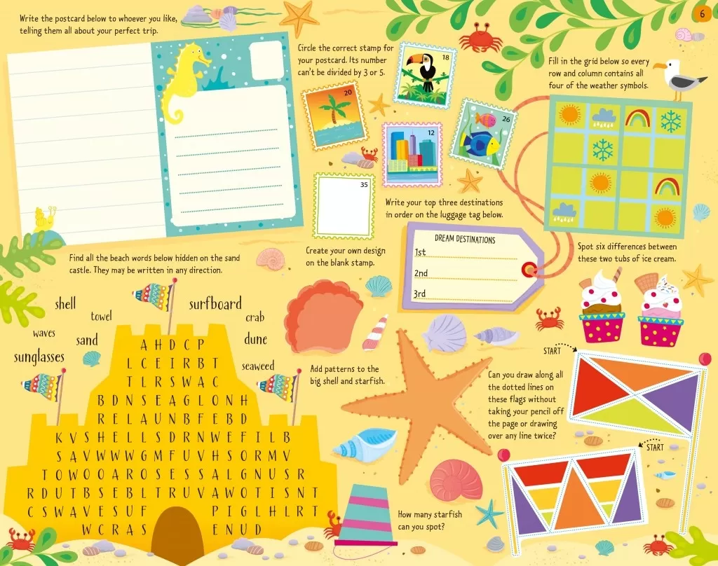An interior spread from Usborne's Holiday Activities